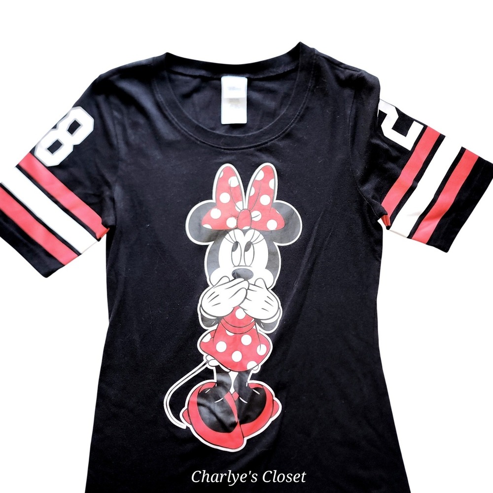 Disney Minnie Mouse 28 Jersey T-Shirt Size M Excellent Womens Novelty Theme Park